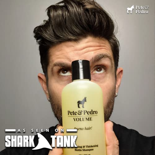 Pete & Pedro VOLUME SHAMPOO - Volumizing & Thickening Biotin Hair Strengthening Men's & Women Daily Cleansing Shampoo | Alcohol & Paraben Free | As Seen on Shark Tank, 8.5 oz.