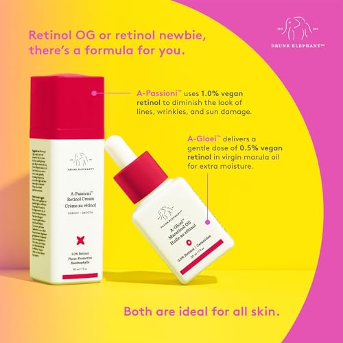 Drunk Elephant A-Passioni Retinol Cream - 30 ml/1 fl oz - 1% Retinol Serum - Clean Clinical Skincare - Cruelty-Free - Dermatologist-Tested - Free of Essential Oils, Silicones, and Fragrance