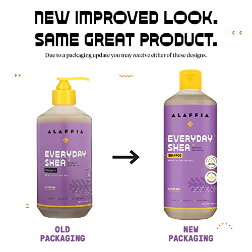 Alaffia Shampoo, Normal to Very Dry Hair, with Shea Butter and Coconut Oil, Lavender 16 Fl Oz