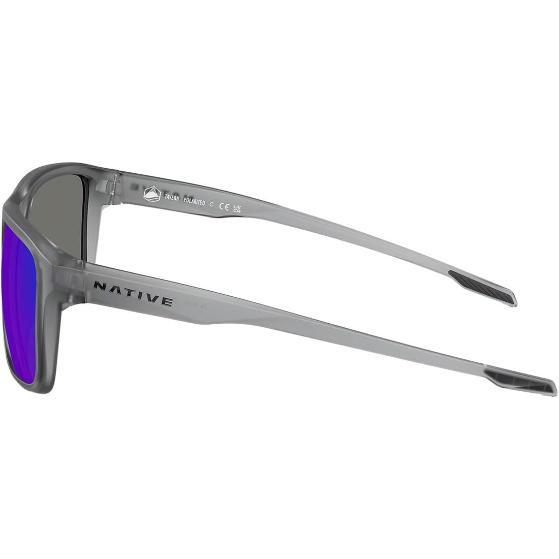 Native Eyewear Men's XD9043 Tavern Square Sunglasses, Matte Smoke Crystal/Blue Mirrored Polarized, 57 mm