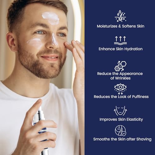 Uttse 6-in-1 Mens Face Moisturizer: Face Cream for Men - Reduce the Look of Eye Bags, Dark Circles, and Puffiness - Skin Care for Men - 1.7 fl oz