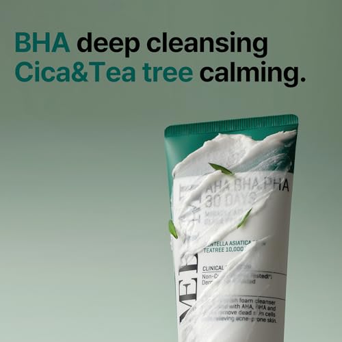 SOME BY MI AHA BHA PHA 30 Days Miracle Acne Clear Foam – 3.38oz, 100ml – Salicylic Acid Cleanser for Exfoliation & Sebum Control – Gentle Acne Face Wash for Smooth & Clear Skin - Korean Skin Care