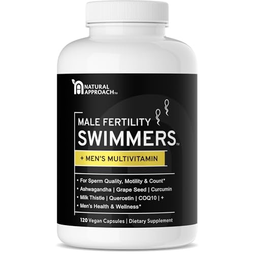 Swimmers | Fertility Support for Men | Optimal Sperm Count & Motility | Male Fertility Blend & Prenatal + Multivitamin to Support Healthy Conception | Premium Men's Health Supplement | 120 Capsules