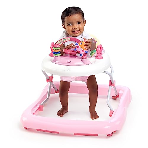 Bright Starts JuneBerry Walk-A-Bout Baby Walker and Entertainer, Removeable Floor Toy, with Easy Fold Frame for Storage, Ages 6 Months +