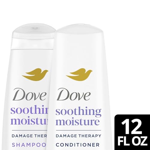 Dove Anti-Dandruff Shampoo and Conditioner Set – Soothing Moisture with Pyrithione Zinc + Sweet Almond Oil for Hair, 12 Oz Ea