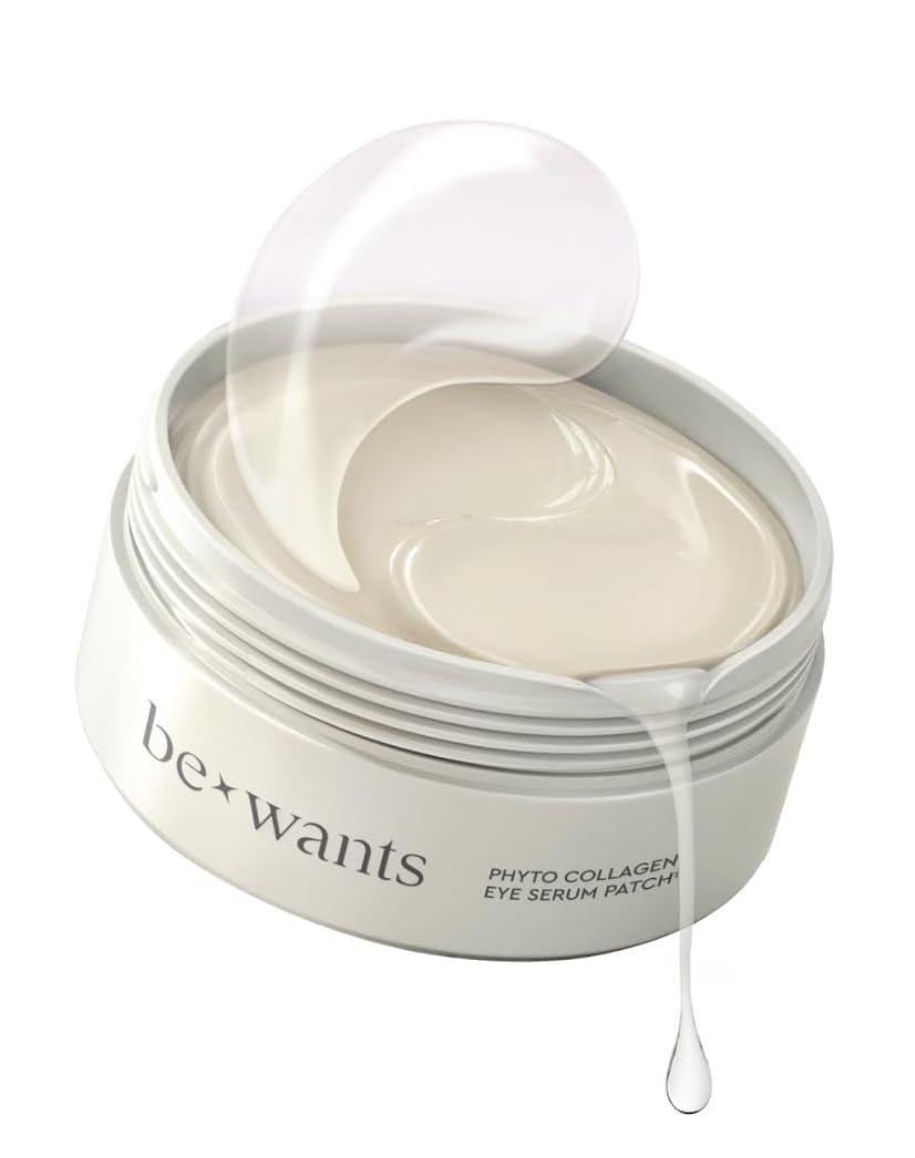 BE+WANTS Bewants Eye Patches for Dark Circles, Korean Under Eye Mask for Puffy Eyes – Vegan Collagen with 71.9% Bamboo Water, 60 Patches