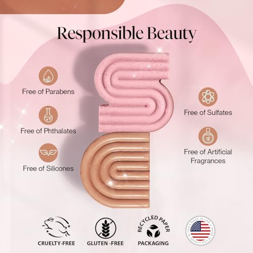 Kitsch Castor Oil Shampoo & Shea Butter Conditioner Bar - Vegan & All Natural Solid Bar | Hydrating & Moisturizing Soap, Paraben-Free, Made in USA - 2pcs