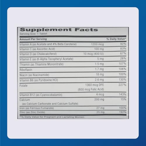 Major Prenatal Tablets for Pregnant and Lactating Women - Dietary Supplement - 100 Tablets