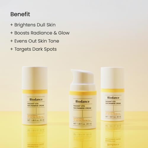 BIODANCE Radiant Vita Niacinamide Cream, Brightening, Dark Spot Correcting Facial Moisturizer, Korean Skincare | 1.69 fl.oz, 50ml