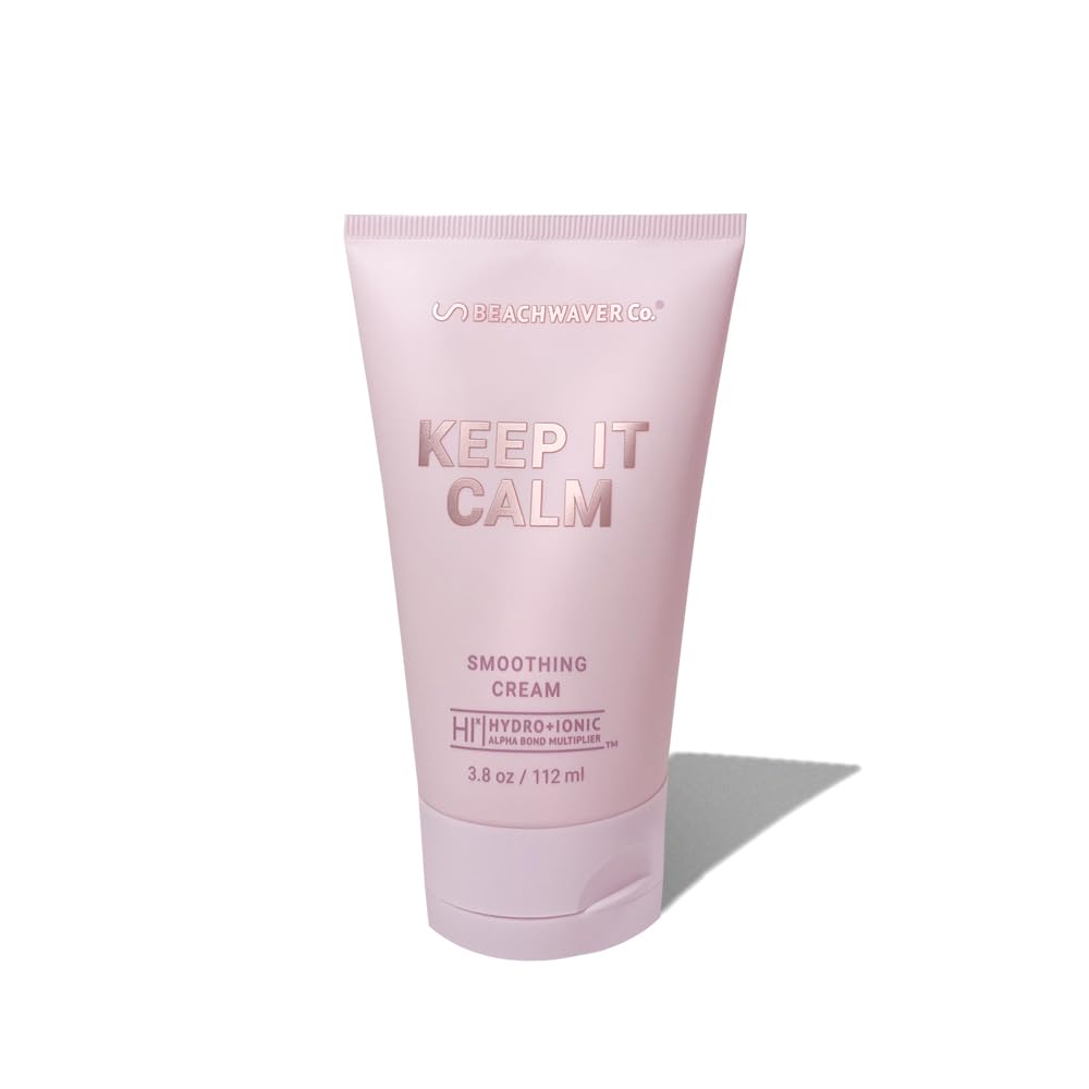 The Beachwaver Co. Haircare Keep It Calm Smoothing Cream - Full Size (3.8 Oz) | Lightweight, Vegan Styling Cream for Smooth, Sleek Hair | Anti-Frizz Flyaway Tamer with HiX Vegan Bond Multipliers