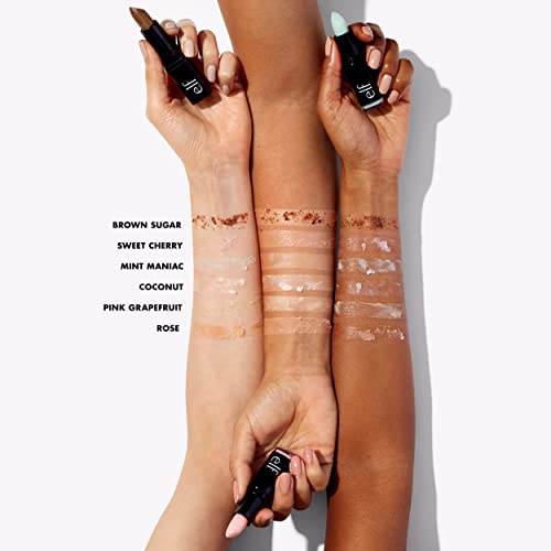 e.l.f. Lip Exfoliator, Smoothing, Conditioning, Easy To Apply, Removes Dry, Chapped Skin, Brown Sugar, Infused with Vitamin E, Shea Butter, Avocado, Grape and Jojoba Oils, 0.32 Oz