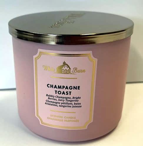 Bath & Body Works, White Barn 3-Wick Candle w/Essential Oils - 14.5 oz - New Core Scents! (Champagne Toast)