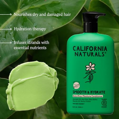 California Naturals Super Moisture Conditioner for Damaged Dry Hair, Hydrating Conditioner, Scalp & Hair Care for Women & Men, Natural, Vegan, Cruelty, Paraben & Sulfate Free, Color Safe, 16.5 fl oz