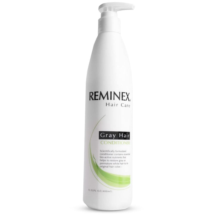 Anti-gray Hair Conditioner By Reminex to Restore Gray Hair and White Hair to Their Original Hair Color. 8 Oz. Per Bottle. Perfect to Use with Reminex Anti-gray Hair Shampoo. Paraben Free.