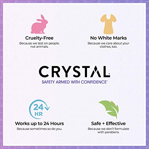 CRYSTAL Deodorant Aluminum Free Mineral Deodorant Roll-On for Women & Men, Lavender & White Tea - Paraben Free - Certified Cruelty Free & Vegan Deodorant - Prevents Odor Up to 24 Hours ,2.25 Fl Oz (Pa