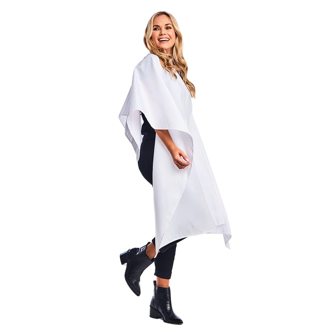 Betty Dain Super Size Hair Styling and Barber Cape, White, 50 Inch x 60 Inch, 0.6 Pound