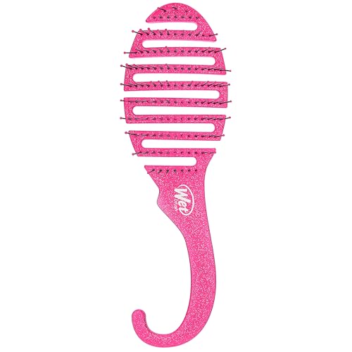 Wet Brush Shower Hair Brush Detangler - Exclusive Ultra-soft IntelliFlex Bristles - Minimizes Pain And Protects Against Split Ends and Breakage - Comb For Women, Men, Wet & Dry Hair - Pink Glitter