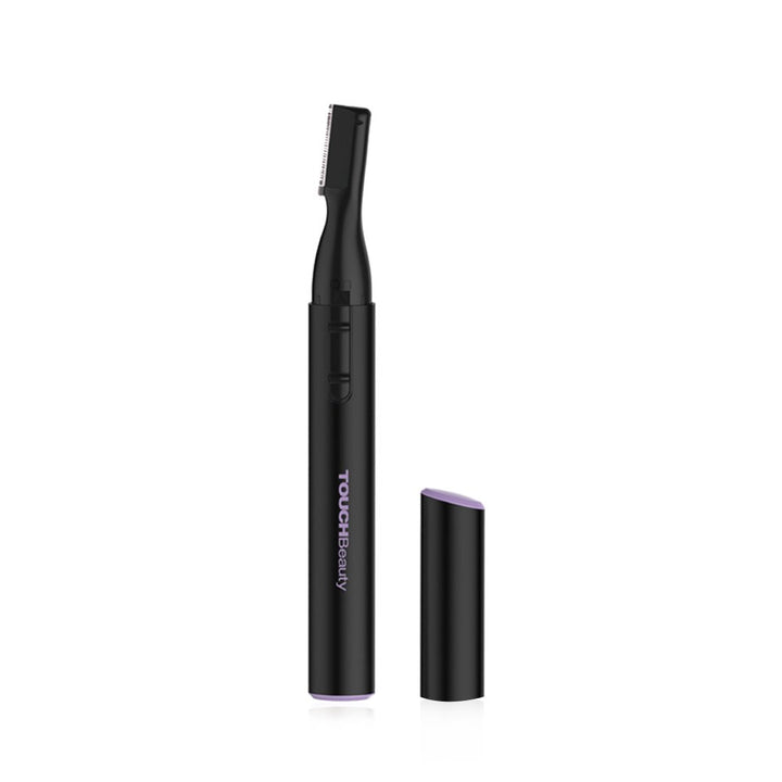 TOUCHBeauty Portable Eyebrow Trimmer for Women Metal Cover Battery Powered Mini Electric Hair Shaver Black