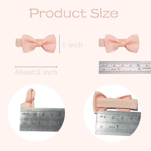 CÉLLOT Baby Hair Clips 50 Pieces 25 Colors in Pairs Baby Girls Fully Lined Bows Hair Pins Tiny 2 Hair Bows Alligator Clips for Girls Infants Toddlers