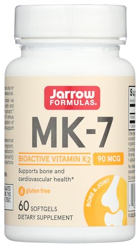 Jarrow Formulas MK-7 90 mcg - Bioactive Form of Vitamin K2-60 Servings (Softgels) - for Bone & Cardiovascular Health - Vitamin K2 MK-7 Dietary Supplement - K2 Vitamin Supplement MK-7 - Gluten Free