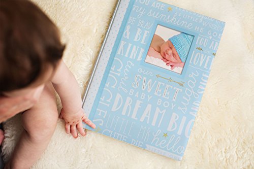Lil Peach First 5 Years Dream Big Wordplay Baby Memory Book, Baby Keepsake Journal, Gift For New And Exxpecting Parents, 46 Fill In Pages, Blue 1 Count (Pack of 1)