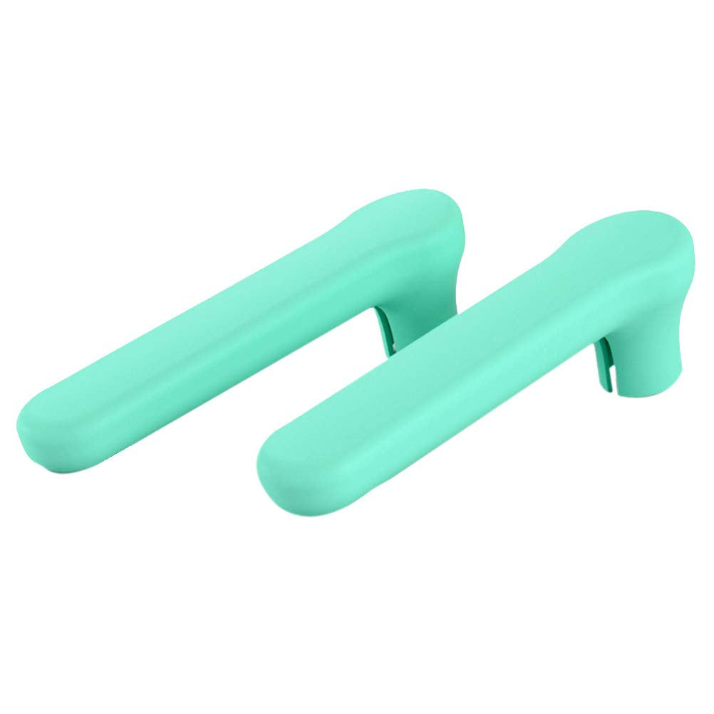 Serlife 2Pcs Silicone Door Handle Cover Glossy Safety Door Handle Protector Anti-Collision Covers (Green)