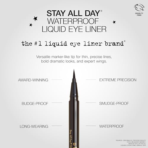 stila Waterproof Liquid Eye Liner, Stay All Day Makeup with Fine Brush Tip | Lasting Satin Finish, Smudge-Proof & Transfer-Resistant