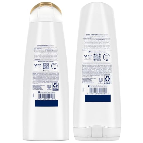 Dove Bond Strength Shampoo & Conditioner Set –Daily Strengthening Treatment for Dry, Damaged Hair, 12 Oz Ea