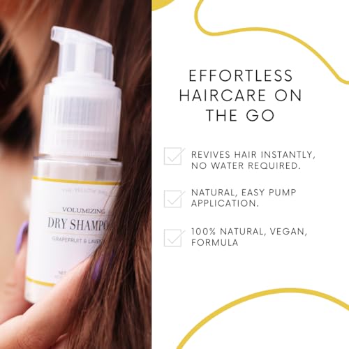 Yellow Bird All Natural Dry Shampoo Powder - Aerosol Free, Talc Free, Volumizing Powder Spray for Light & Dark Hair.