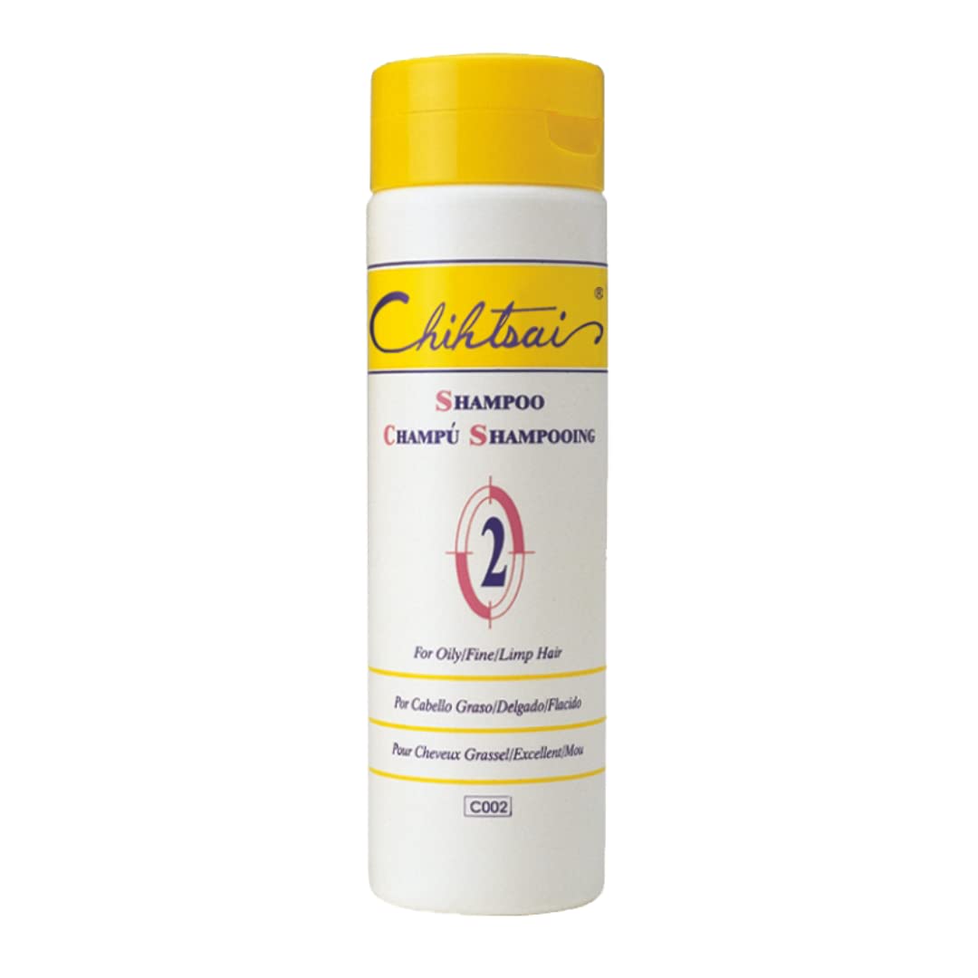 Chihtsai No.2 Shampoo for Oily/Fine/Limp Hair (8.3oz/250ml) - Remove excess sebum & impurities, Balance oil secretion, Adds volume without weight