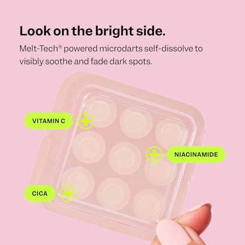 Peach Slices Dark Spot MicroDarts | For Dark Spots, Post-Blemish Redness | Self-Dissolving | Niacinamide, Vitamin C, Hyaluronic Acid, and Cica | Vegan | Cruelty Free | 9 Patches