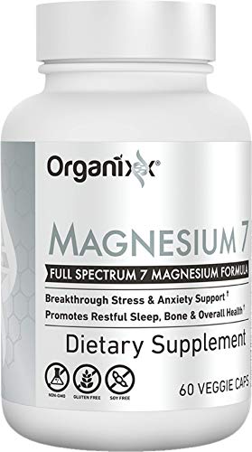 Organixx Magnesium Glycinate Supplement for Support Sleep, Muscle & Heart Health, 7 Type Magnesium Complex with Vitamin B6, Manganese Citrate, Gluten Free, Vegan, Non GMO, High Absorption, 60 Capsules