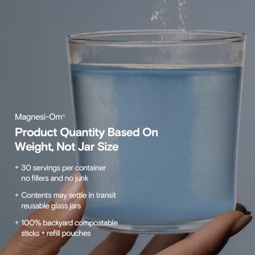 Moon Juice - Magnesi-Om, Blue Lemon - Jar (30 Servings) - Brain Health & Rest - Magnesium Powder - L-Theanine - Regularity - Glass Bottle - 3rd Party Tested - 100% Traceable - Vegan & Non GMO - 4.2oz