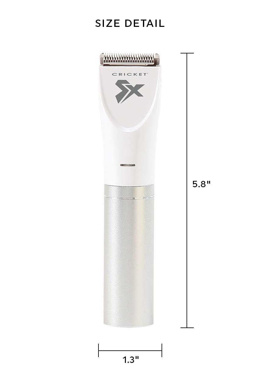 Cricket Stylist Xpressions Cordless Rechargable Lightweight Silver Trimmer. Compact Size, Includes 2 Guides (3/4 & 5/6 Mm), Trimmer Duster Brush, And Blade Oil