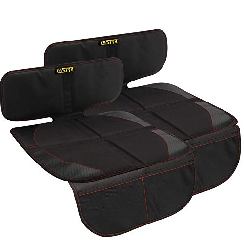 FASITE Car Seat Protector for Baby Child Car Seats - Auto Seat Cover Mat,Protective Non-Slip Waterproof Car Seat Cover Pad with Mesh Pockets (2 Pack)