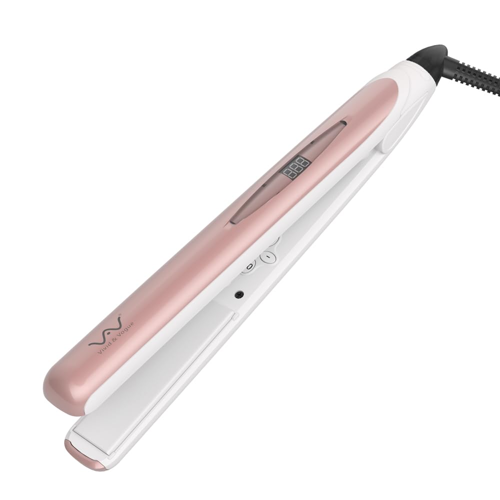 Vav Hair Straighter 1in. Floating Ceramic Plates Hair Flat Iron Constant Temp 410 F