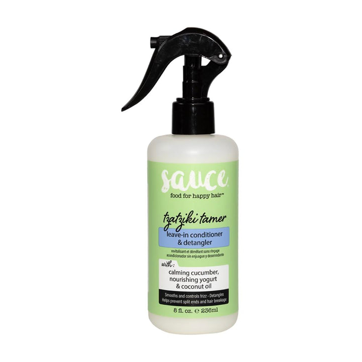Leave in Conditioner - Tzatziki Taming Leave In Conditioner & Detangler Spray with Cucumber Water, Coconut Oil, Yogurt, and Mint to help Smooth Hair & Control
