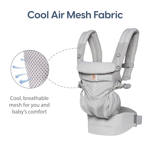 Ergobaby Omni 360 All-Position Baby Carrier for Newborn to Toddler with Lumbar Support & Cool Air Mesh (7-45 Lb), Oxford Blue