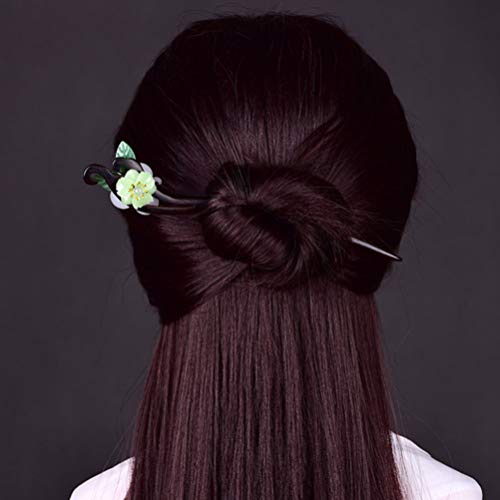 Lurrose Chinese Hair Stick Vintage Flower Hair Stick Japanese Wood Chopsticks for Women Girls Hair Styling