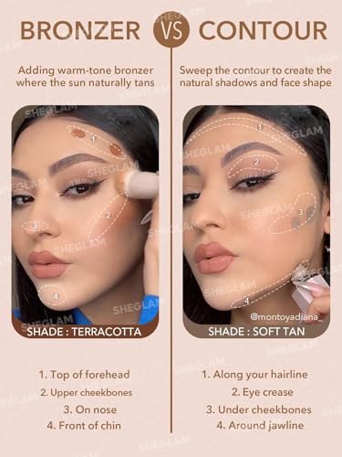 SHEGLAM Sun Sculpt Cool Toned Liquid Contour Stick Long Lasting Cream Bronzer Makeup - Soft Tan