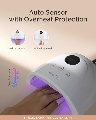 MelodySusie UV Nail Lamp, Plus30F UV Light for Gel Nails LED Nail Dryer with 3 Timer, Smart Sensor, LCD Display Fast Curing Gel Nail Polish Nail Art Tools Manicure Accessories-White
