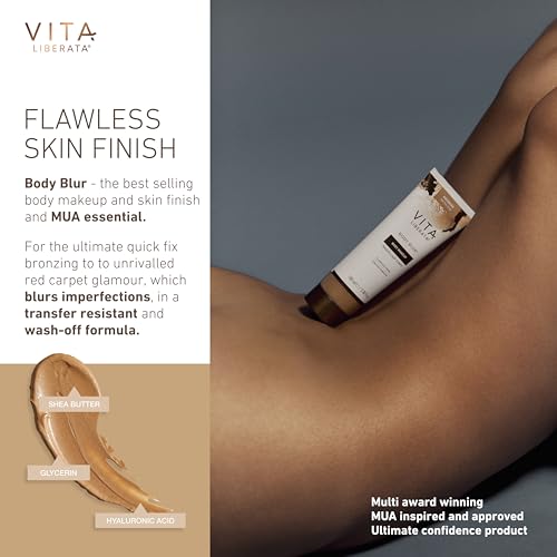 Vita Liberata Body Blur, Leg and Body Makeup. Skin Perfecting Foundation for Flawless Bronze, Easy Application, Radiant Glow, Evens Skin Tone, New Packaging