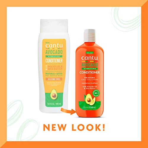 Cantu Avocado Hydrating Silicone-free Conditioner with Pure Shea Butter, 13.5 oz (Pack of 2)