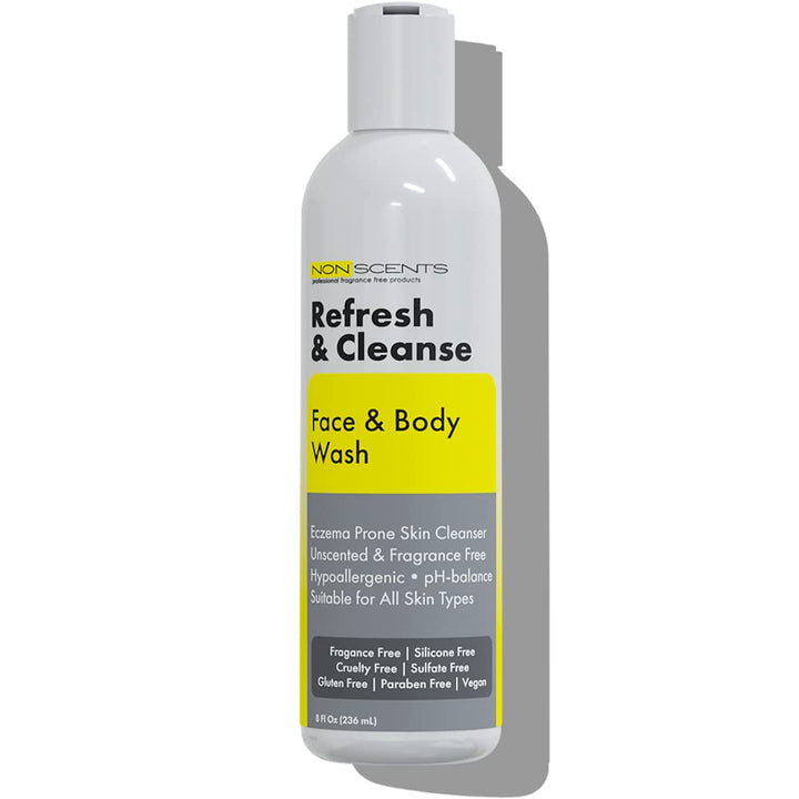 Nonscents Fragrance Free Body Wash | Ph Wash & Acne Cleanser | 2 in 1 Face & Body Wash | Sensitive Skin Body Wash with Salicylic Acid for All Skin Types | Made in USA