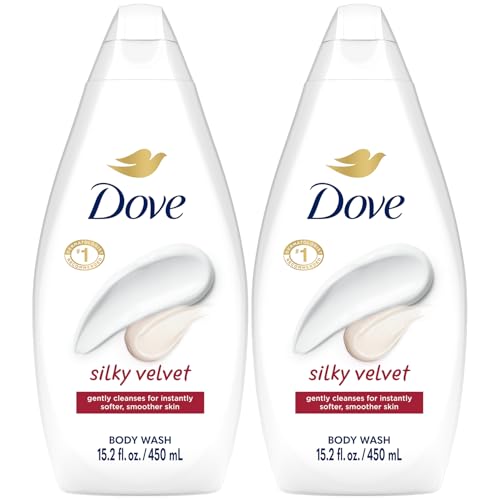 Dove Body Wash, Silky Velvet 2-Pack – Luxurious Moisturizing Cleanser for Smooth, Soft Skin, 15.22 Oz Ea