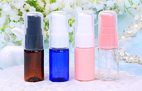 12PCS 10ML 0.3OZ Brown Empty Plastic Lotion Pump Bottle with Transparent Cap Sample Jar Refillable Portable Durable Cosmetic Container Shampoo Emulsion Holder for Vacation Travel Daily Life