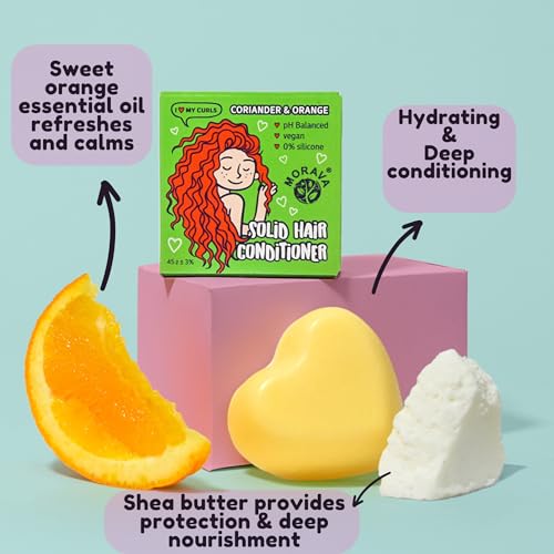 Morava Conditioner Bar for Curly Hair with Marshmallow Root Extract, Shea and Cocoa Deep Conditioner, Vitamin B5, Bar for Hair with Sustainable Ingredients, Silicon free (for curly hair)