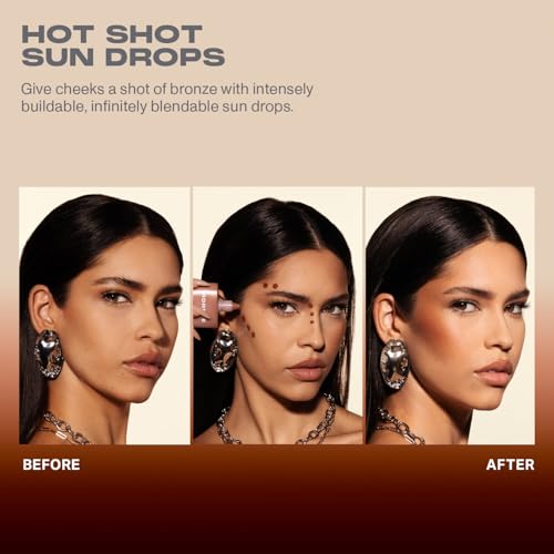 Morphe Hot Shot Sun Bronzing Drops - Waterweight Liquid Bronzer Drops with Niacinamide for Glowing Skin, Hydration & a Natural Radiant Finish - Bronze Bombshell (1 Fl Oz)