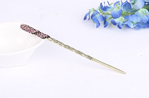 purple : 2pieces High Quality,5 Colors Rhinestone Crystal Antique Hair Sticks, Hairpin,chopsticks,hair Accessory,Wedding Hair Jewelry (purple)