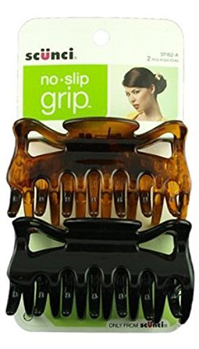 Scunci No-Slip Grip Jaw Clips, 9 cm 2 ea
